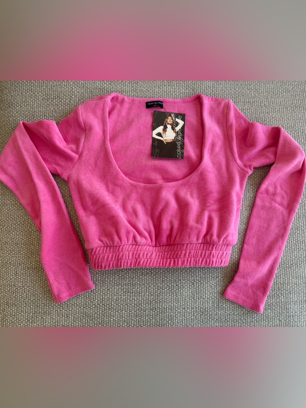 NWT Naked Wardrobe Terry Crop Top - Small